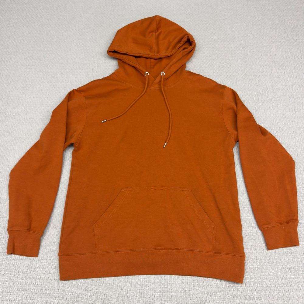 Arrive Guide Burnt Orange Ring Spun Cotton Hoodie Mens M Pullover Sweatshirt